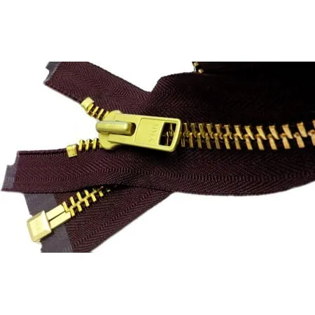 YKK® Sale 26" Extra Heavy Duty Jacket Zipper (Custom) YKK #10 Brass Separating ~ Color 568 Seal Brown (1 Zipper/pack)