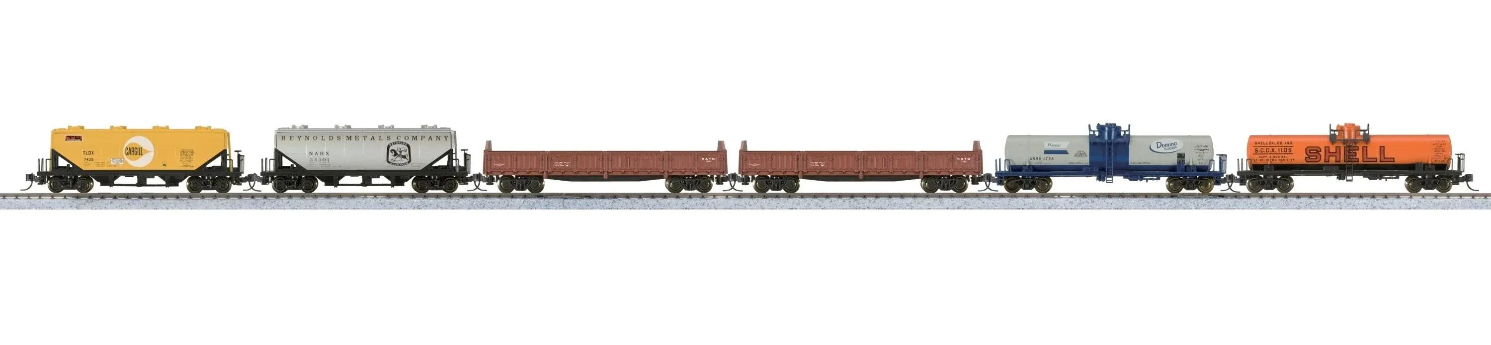 N Mixed Freight Train Set - 6 Car Assortment