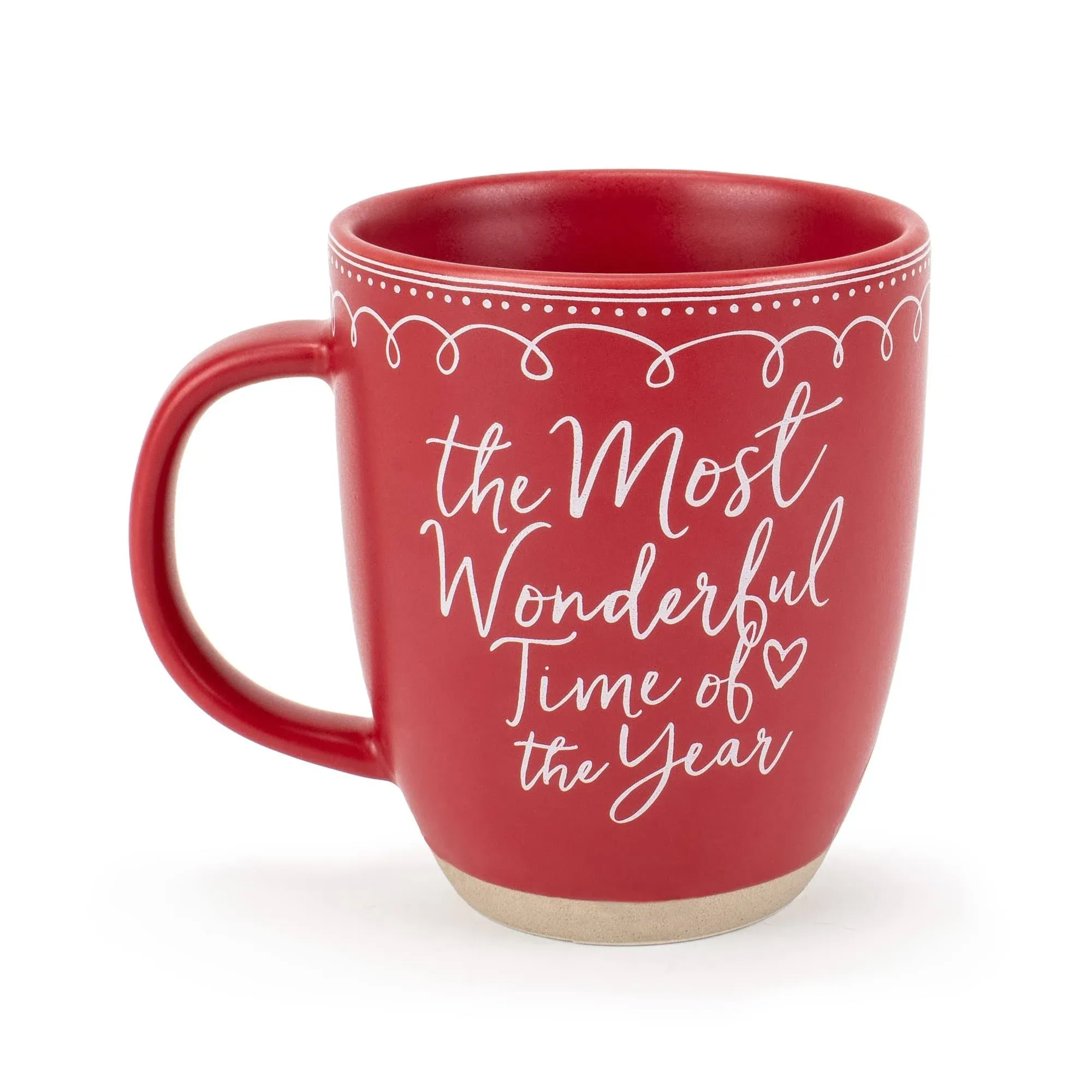 Elanze Designs Wonderful Raw Clay Bottom Red 16 ounce Ceramic Christmas Coffee Mug