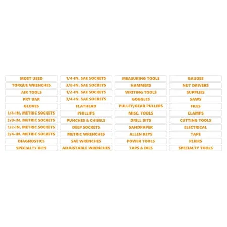 Toolbox Organizational Magnetic Rounded Labels Advanced Set by DCM Solutions (Orange Inverted 0.5 H x 4.5 W)
