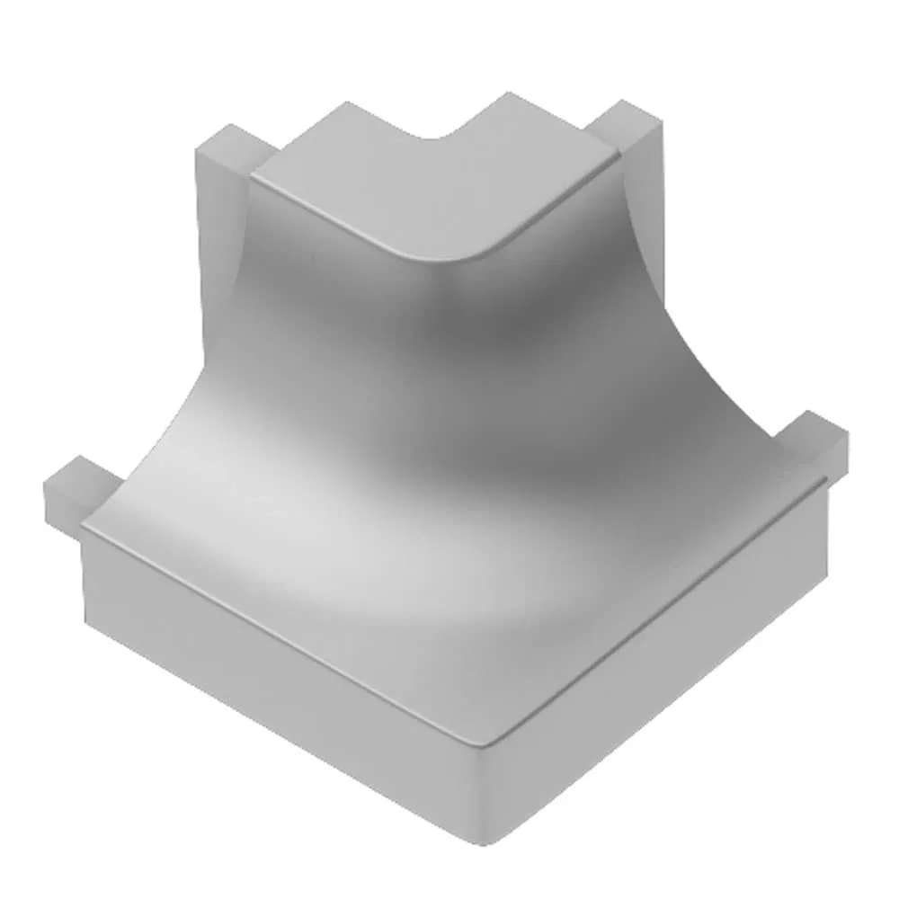 Schluter DILEX-AHK 90 Degree Outside Corner - Satin Anodized Aluminum, Cove-Shaped Profile - 3/8” Radius, Maintenance-Free - E90/AHK1S/AE