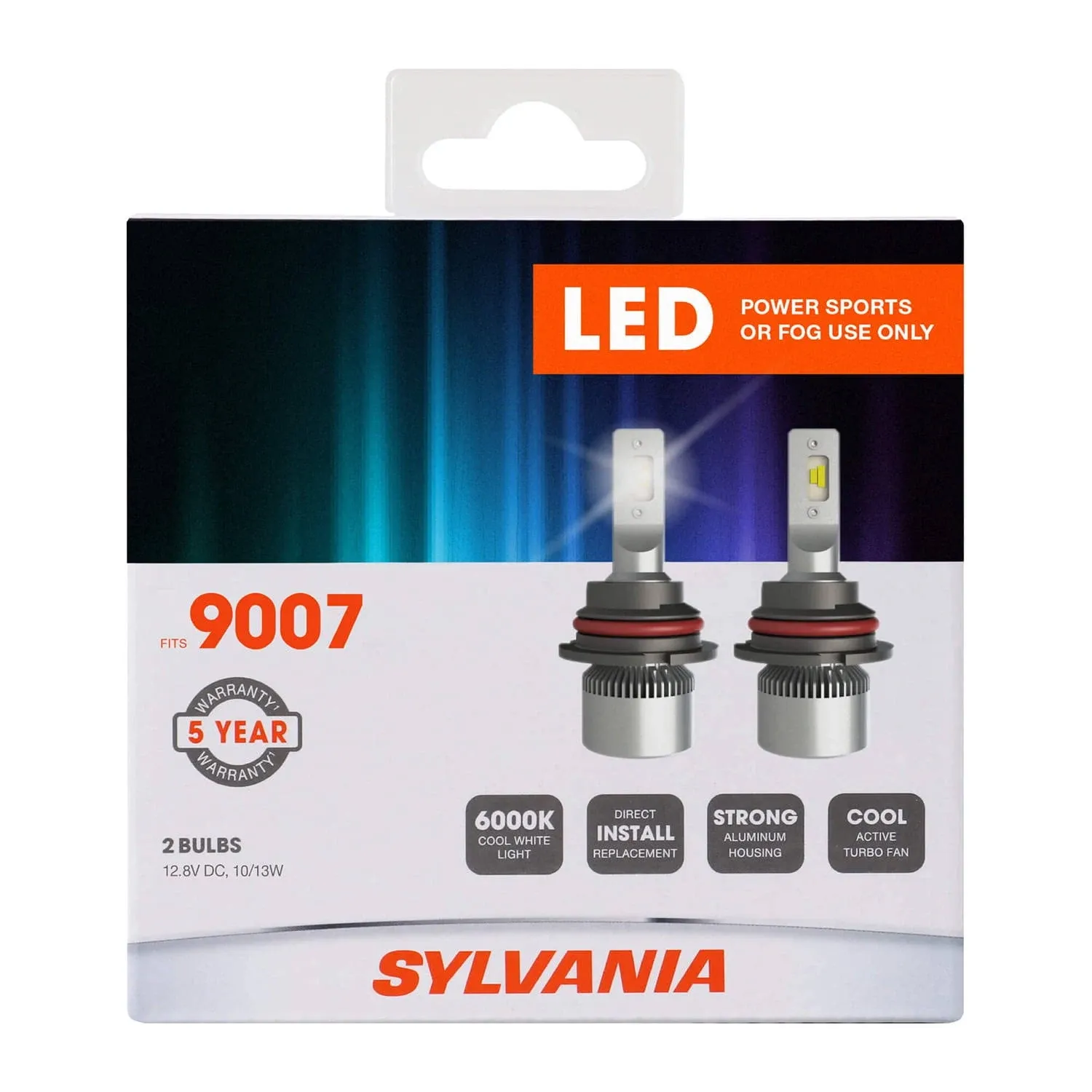 SYLVANIA 9007 LED Powersport Headlight Bulbs for Off-Road Use or Fog Lights - 2 Pack