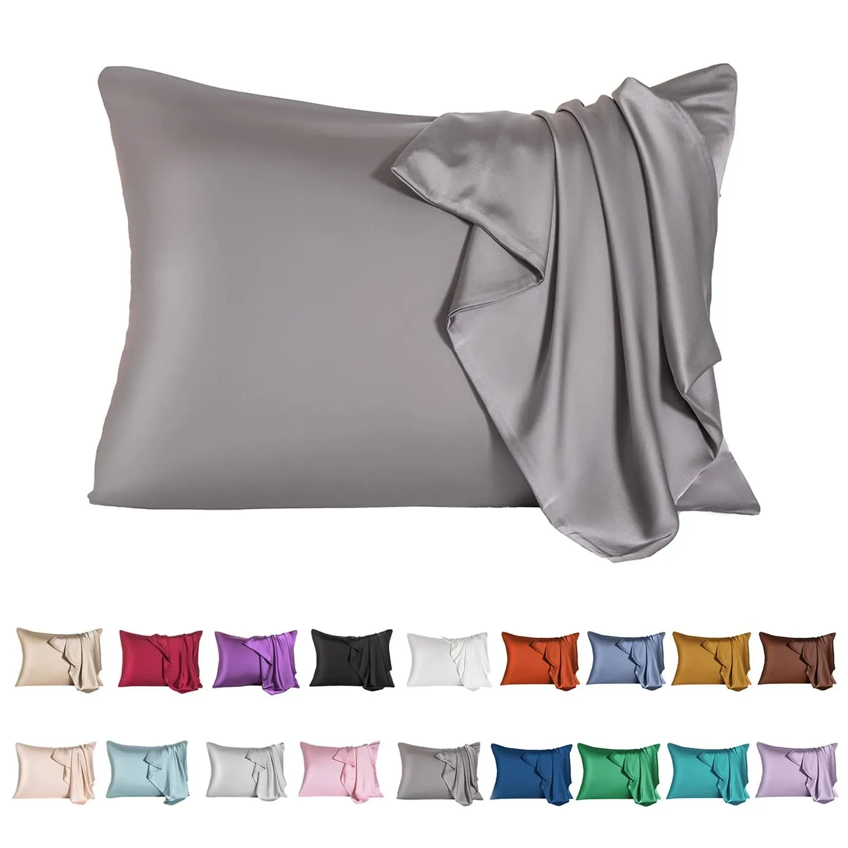 Mulberry Silk Pillowcase for Hair and Skin,Queen Size Cooling Silk Pillow Case