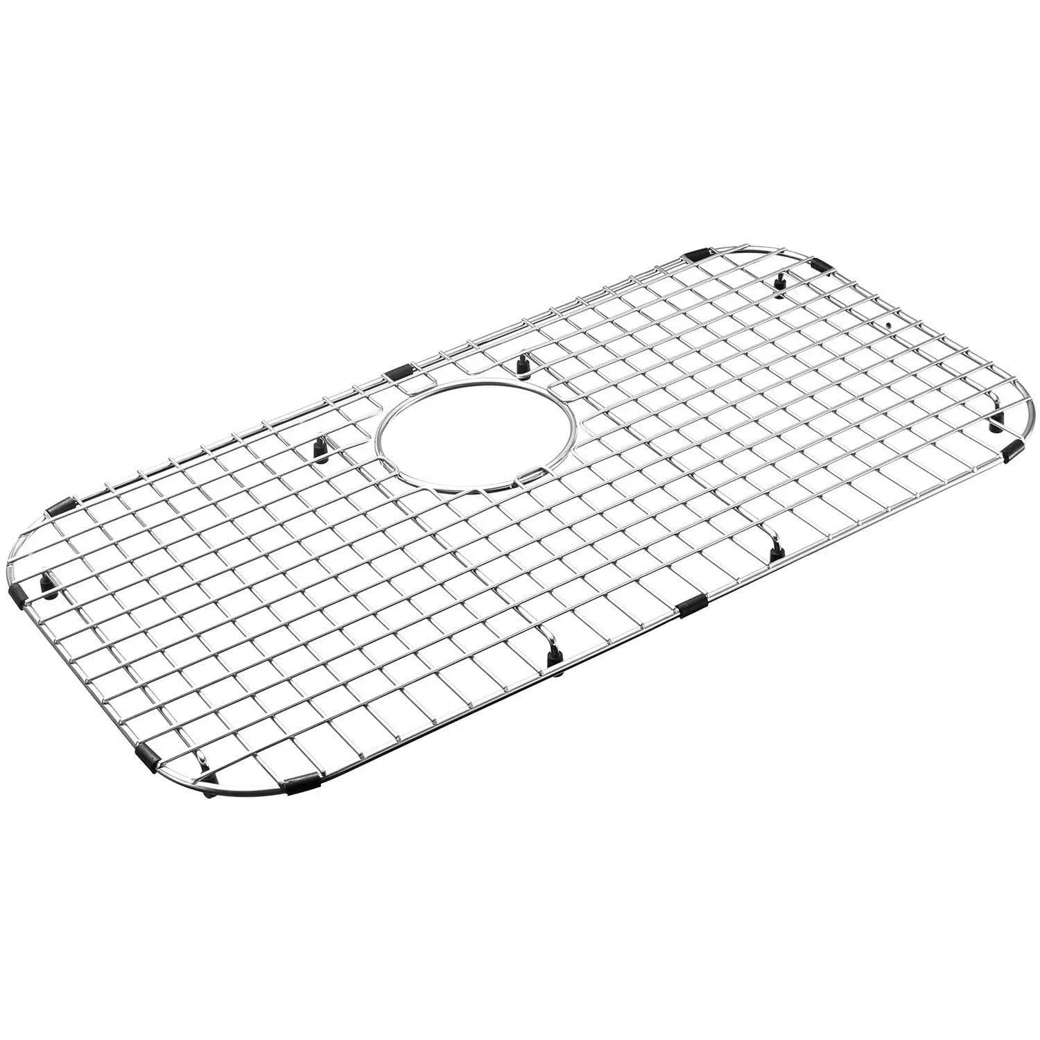 Serene Valley Sink Protector Grid 26-1/16 inch x 14-1/16 inch, Centered Drain with Corner Radius 3-1/2 inch, 304 Stainless Steel Material NLW2614C