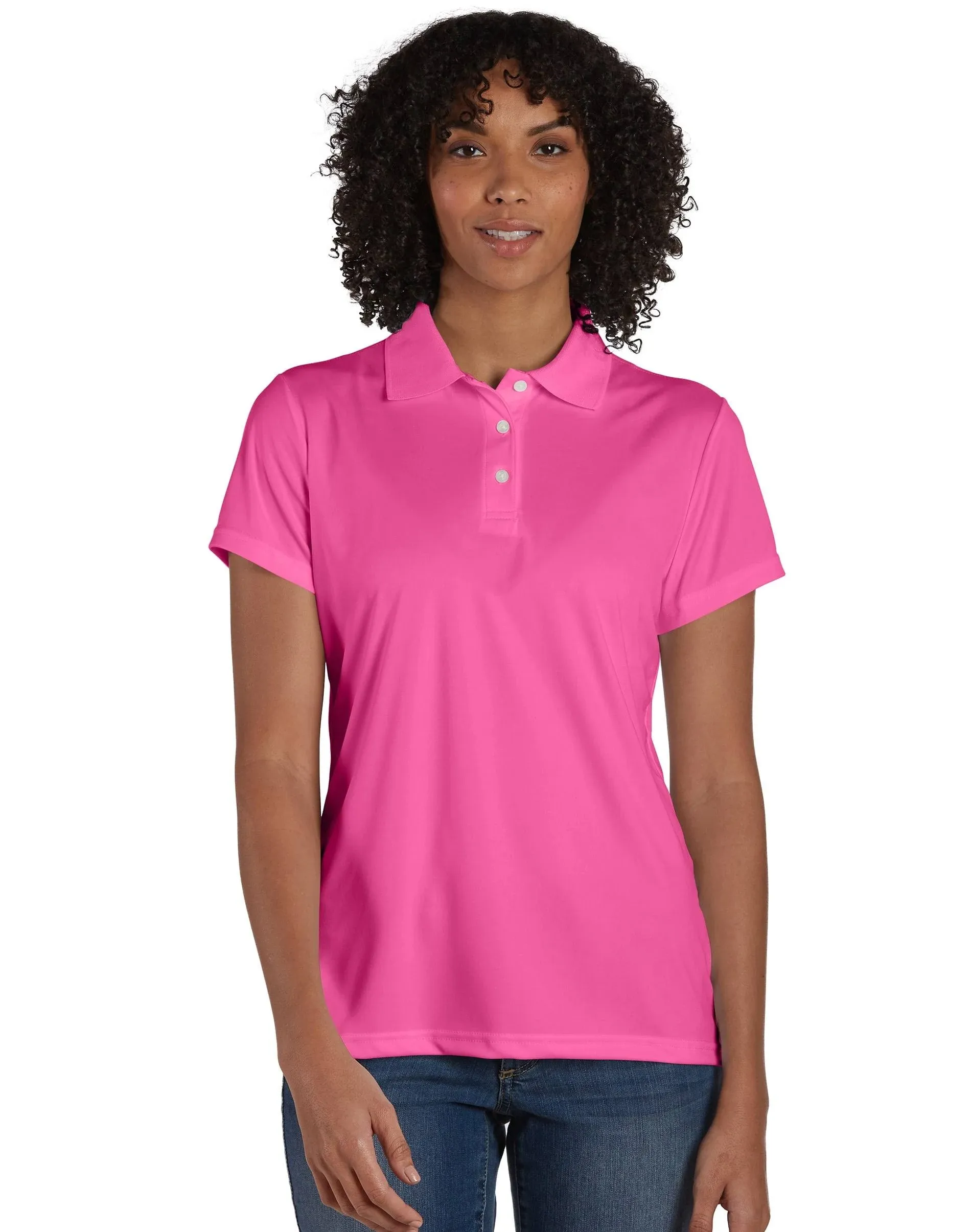 Hanes Women's Sport Cool DRI Polo Shirt, Moisture-Wicking Performance Polo Shirt for Women