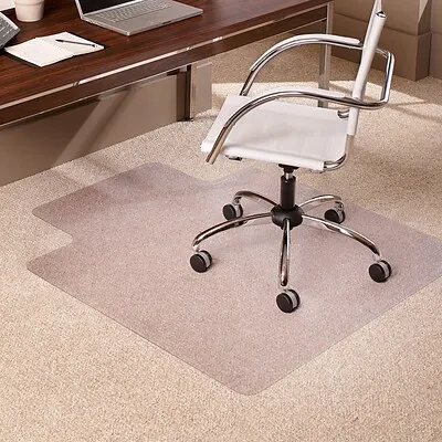 ES Robbins EverLife Carpet Chair Mat with Lip, 45" x 53\'\', Medium-Pile, Clear (128173)