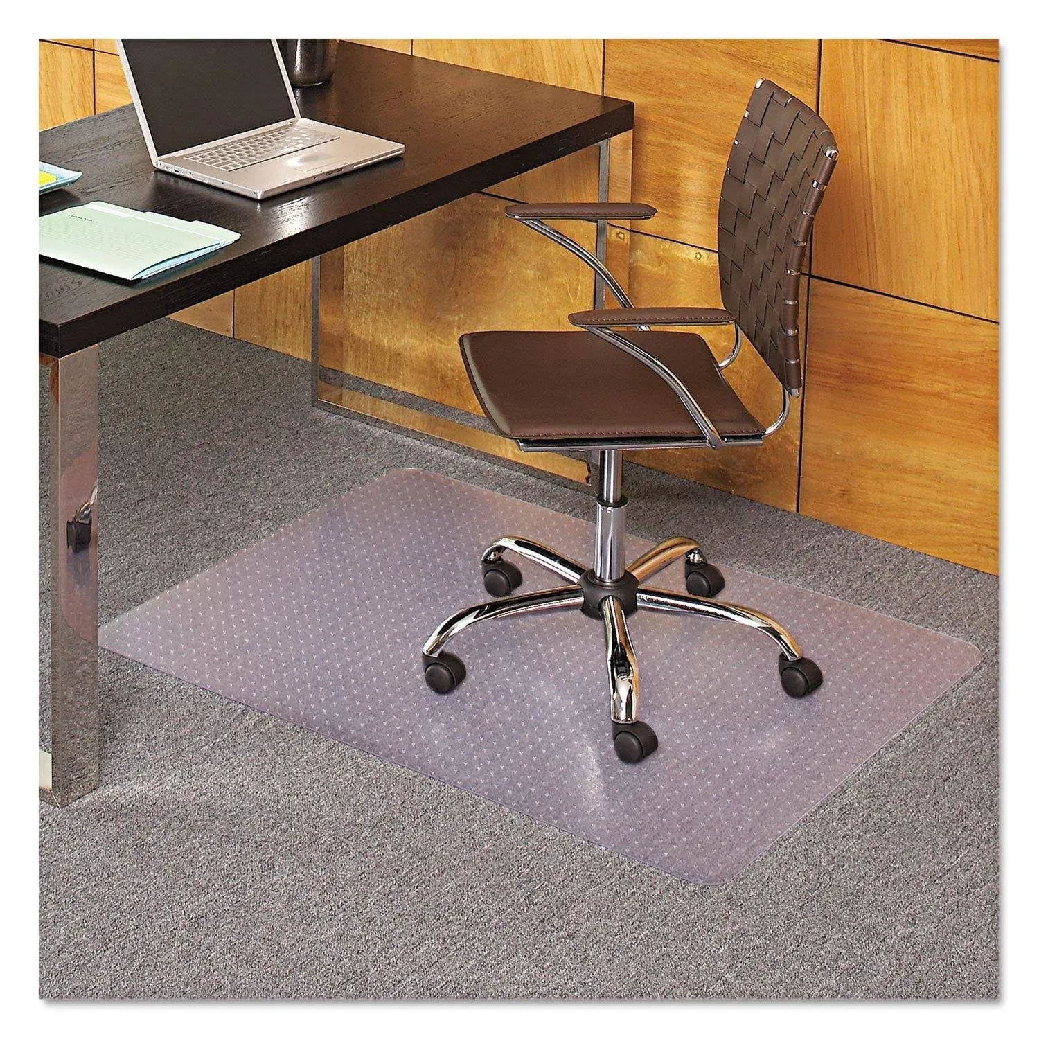 ES Robbins EverLife Chair Mats For Medium Pile Carpet Rectangular 36 x 48 Clear