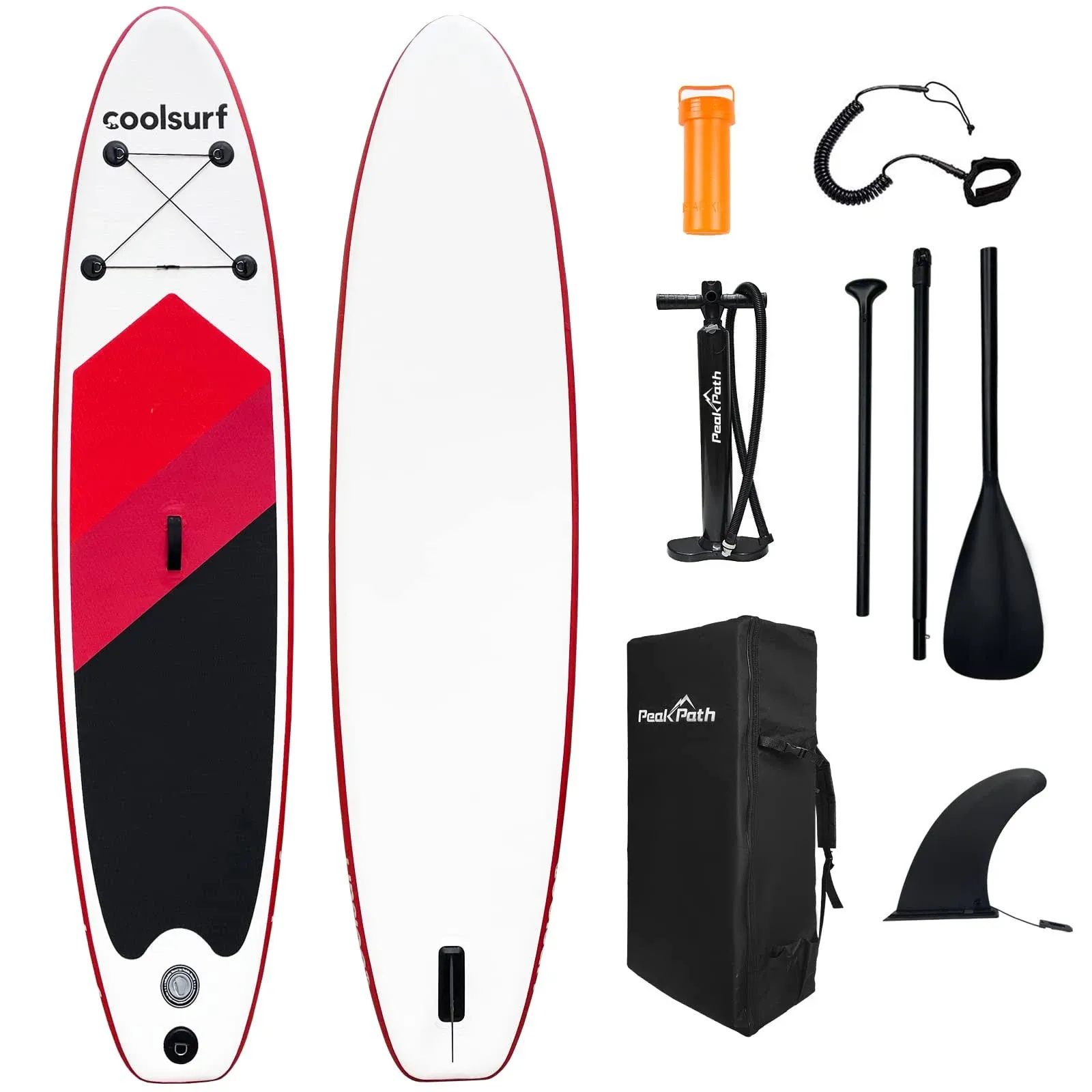 Peakpath Inflatable Stand Up Paddle Board (6’’ Thick) with Premium SUP Accessories&Bag,Bottom Fin for Paddling,Surf Control,Non-Slip Deck,Leash,Paddle and Two-Way Hand Pump|Youth&Adult Standing Boat