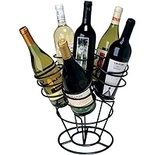 Oenophilia &#034;Bouquet&#034; wine rack holds 6 bottles Gun metal Iron Ships free