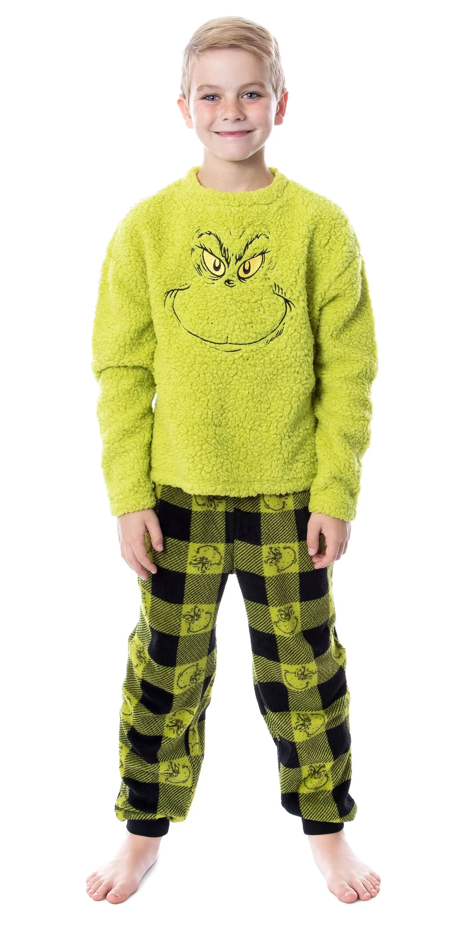 Mjc Dr. Seuss The Grinch Who Stole Christmas Unisex Kids 2 Piece Pajama Set (6/6x ...