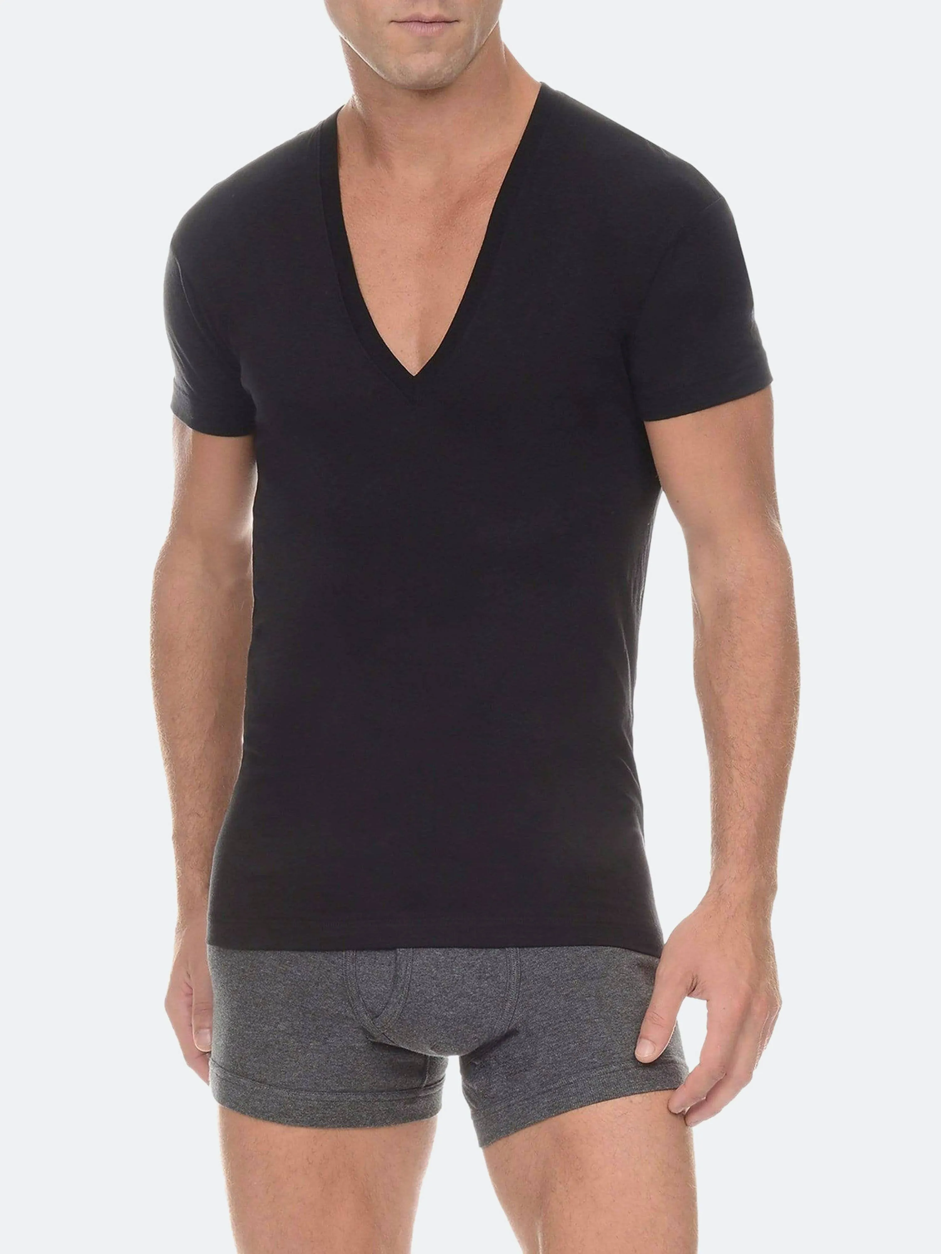 2xist Men's Pima Slim Fit Deep V-Neck T-Shirt 041041