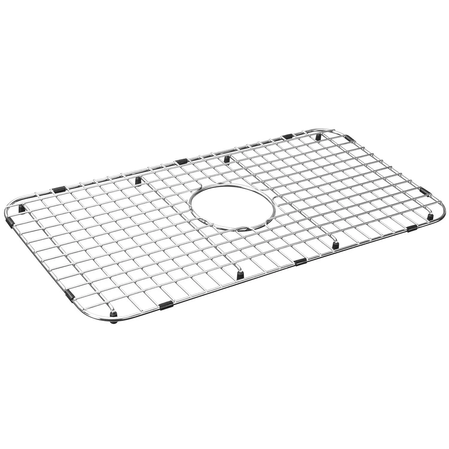 Serene Valley Sink Bottom Grid 25-1/8&#034; X 12-7/8&#034;, Centered Drain With Corner  Ra