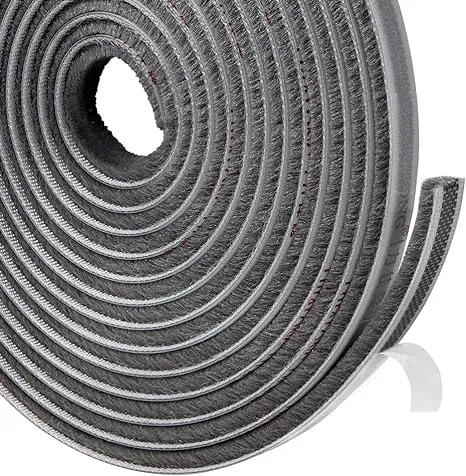 TORRAMI Felt Pile Weather Stripping 11/32 inch x 3/16 inch x 62 ft, Sliding Windows and Door Frame Side Brush Seal, Draft Stopper Soundproofing, Grey