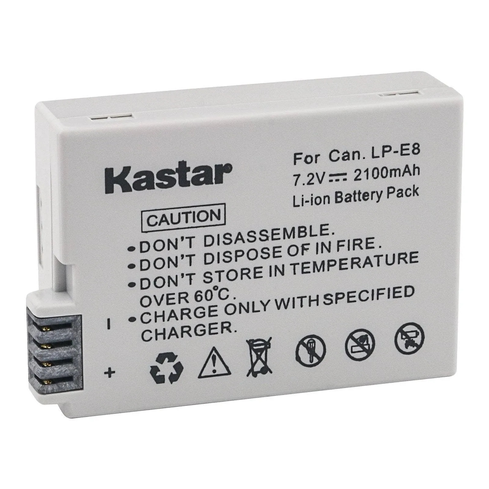 Kastar LPE8 Battery (2-Pack) Compatible with Canon LP-E8, LC-E8E, BG-E8 and Canon EOS 550D, EOS 600D, EOS 700D, EOS Rebel T2i, EOS Rebel T3i, EOS Rebel T4i, EOS Rebel T5i Camera