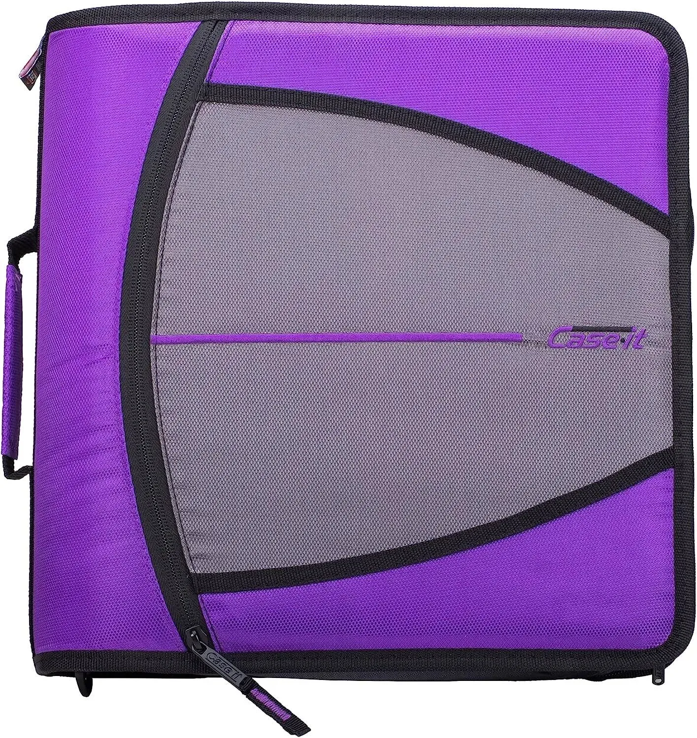 Case It Caed145pp 3 in. 3 Rings Large Capacity Zipper Binder, Purple