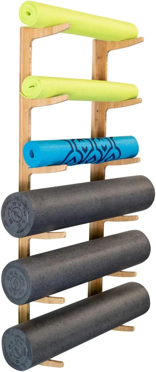 Foam Roller Yoga Mat Rack - Ultra Fitness Gear Yoga Mat Storage Shelf with Mo...