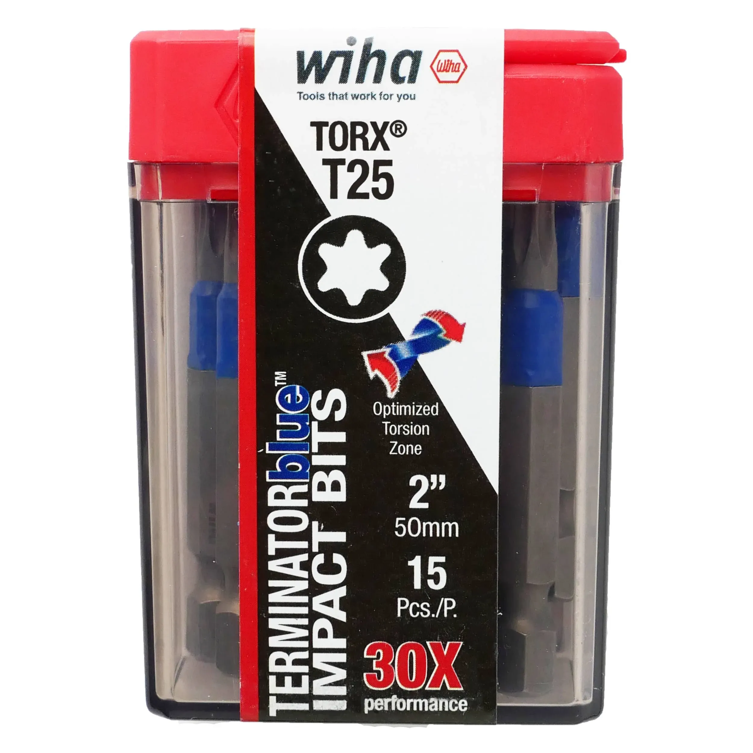 Wiha Tools 70260 TerminatorBlue Impact Bit Torx T25 - 2 Inch - 15 Pack