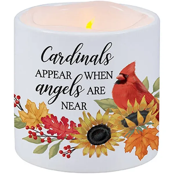 Carson Home Accents "Cardinals" LED Candle With Ceramic Holder