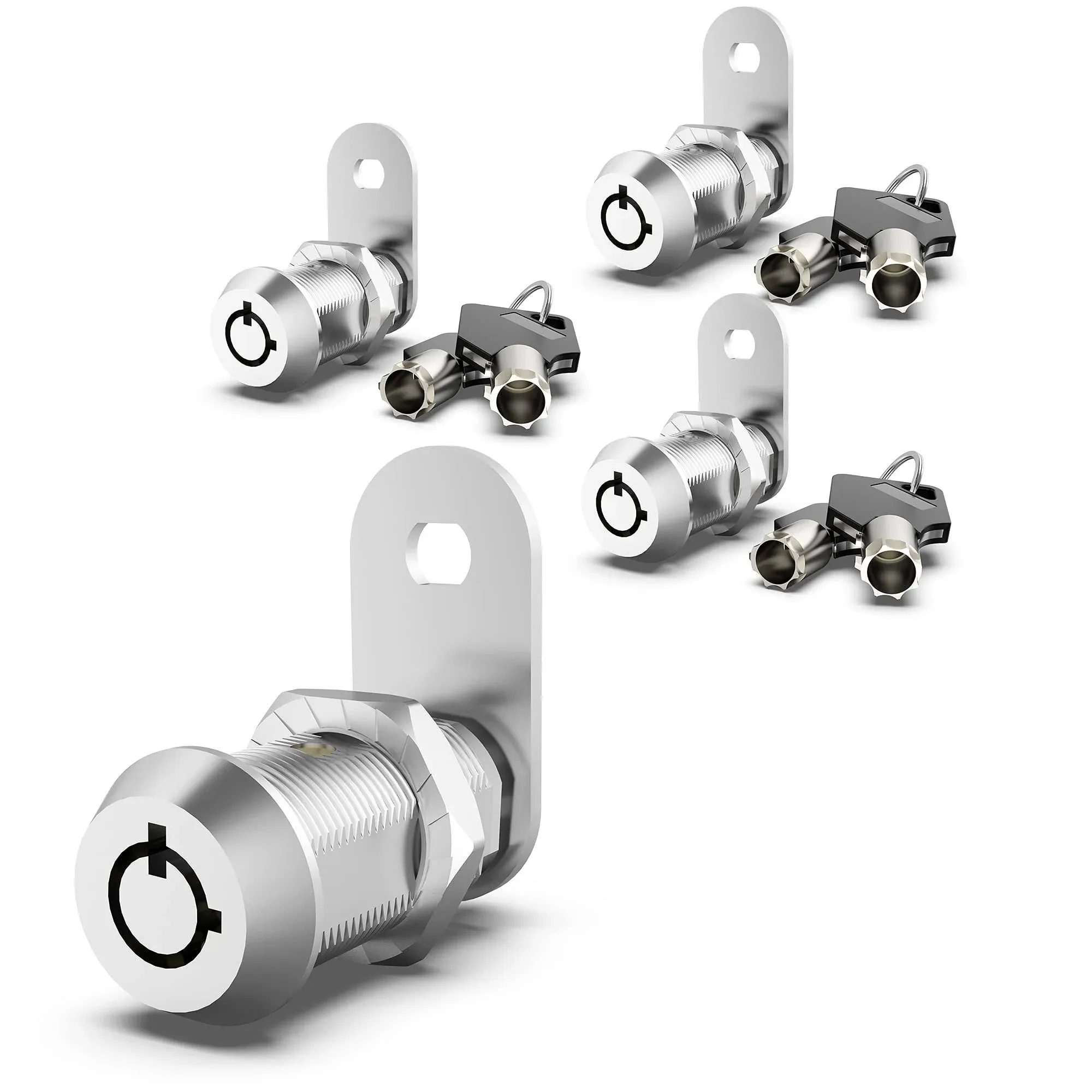 3 Pack Cabinet Locks with Key, 1-1/8" Cam Lock Keyed Alike, RV Locks for Storage Door RV Compartment Storage Locks, Zinc Alloy