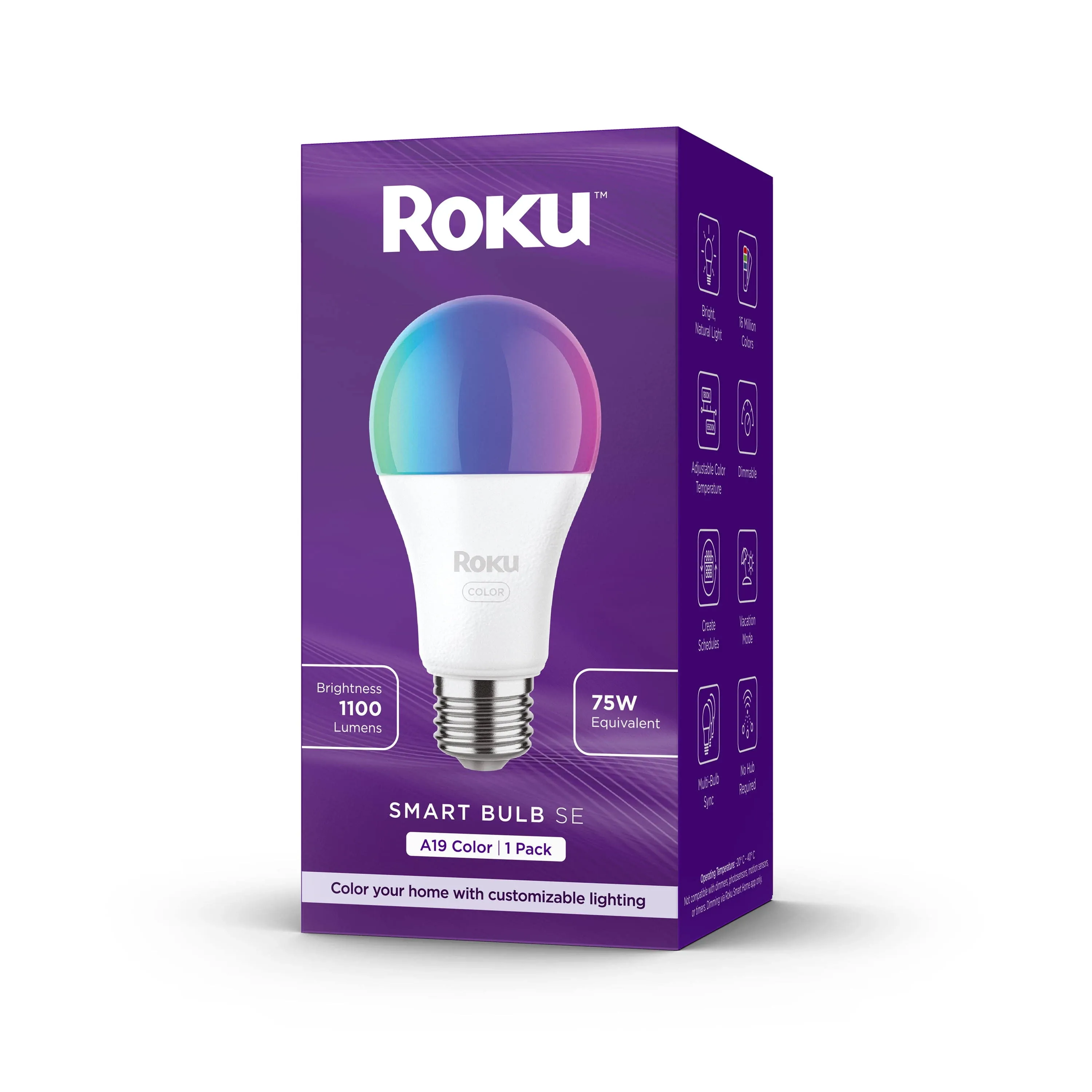 Roku Smart Home Smart Bulb SE (color) with 16 Million Color Options - 12 Watts