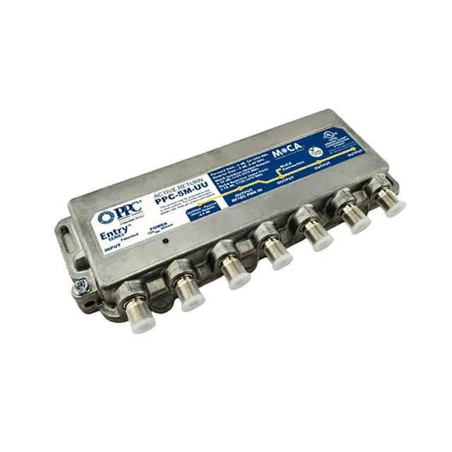 Moca Enabled 5-Port Active Return Coax Amplifier Splitter PPC-5M-U/U