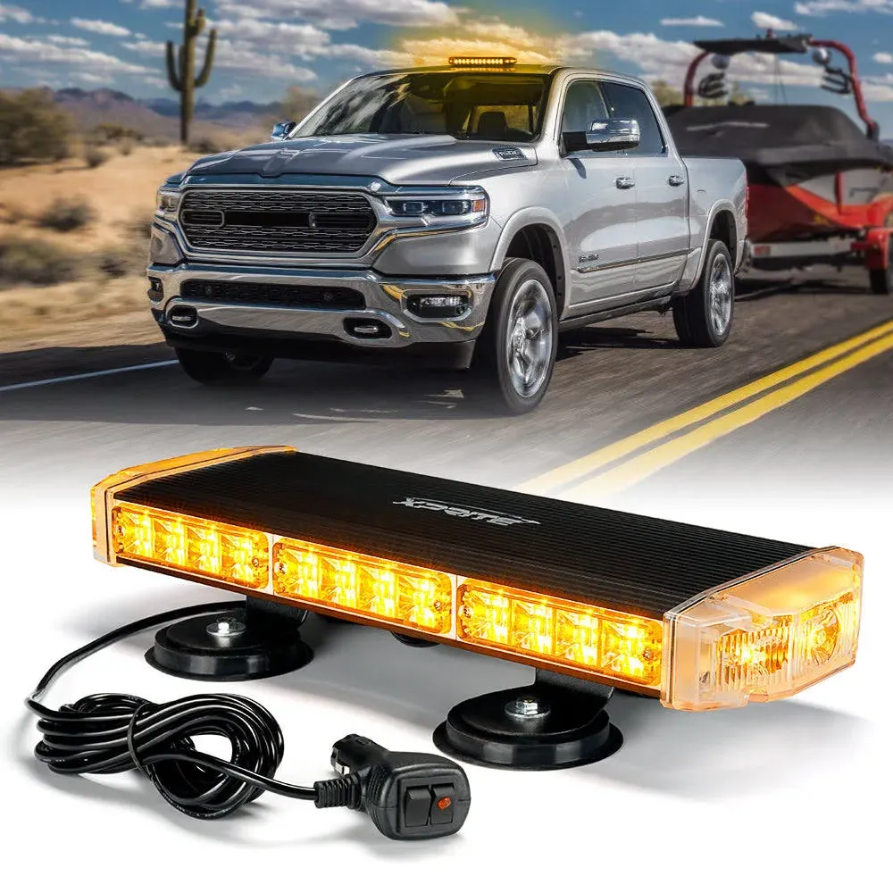 18" Emergency Strobe Light Bar with Magnetic Mount Amber by Xprite