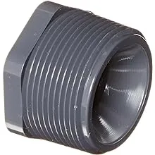 Spears 439-G Series PVC Pipe Fitting, Bushing, Schedule 40, Gray, 1-1/2" NPT male ...