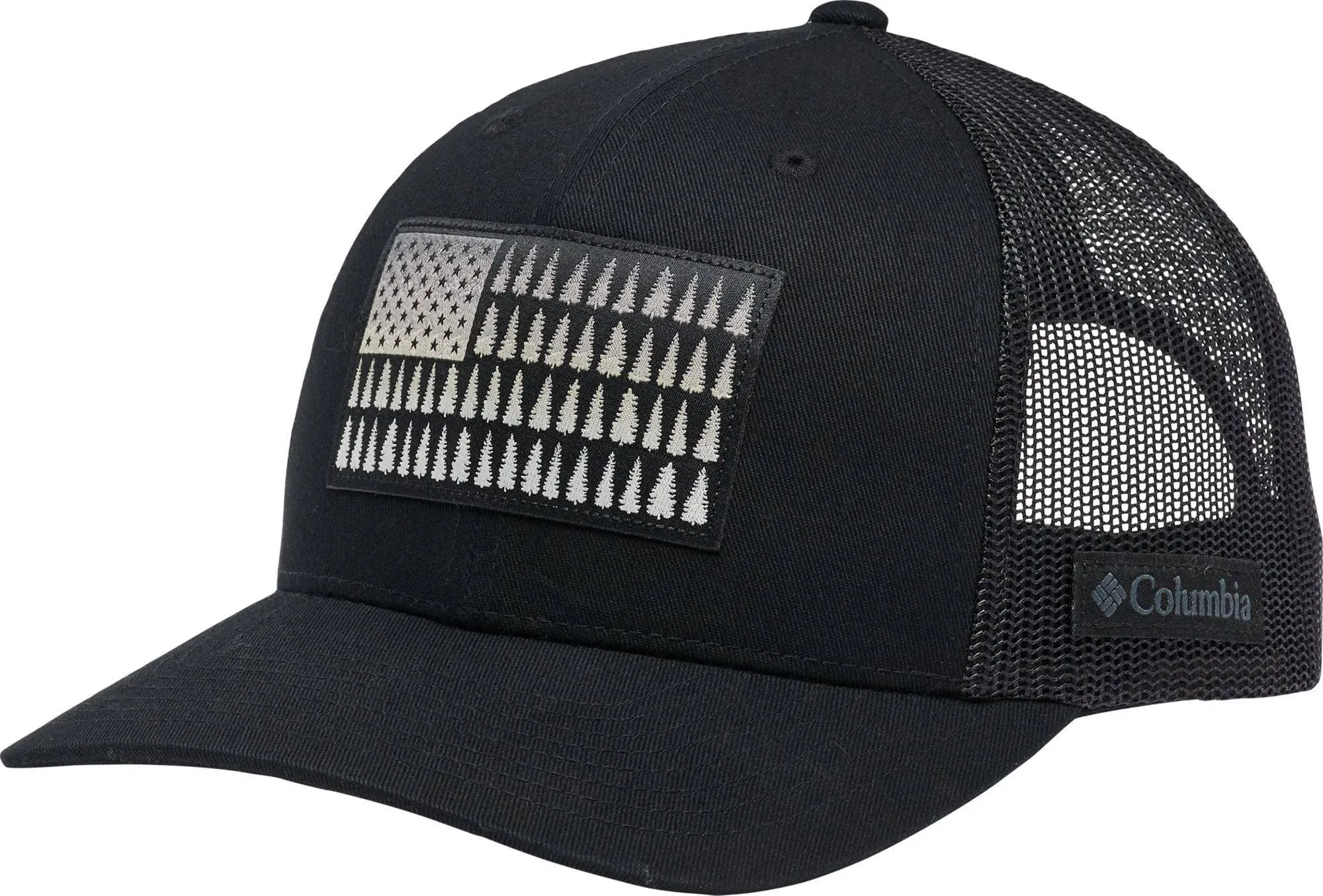 Men's Columbia Black Tree Flag Mesh Snapback Hat