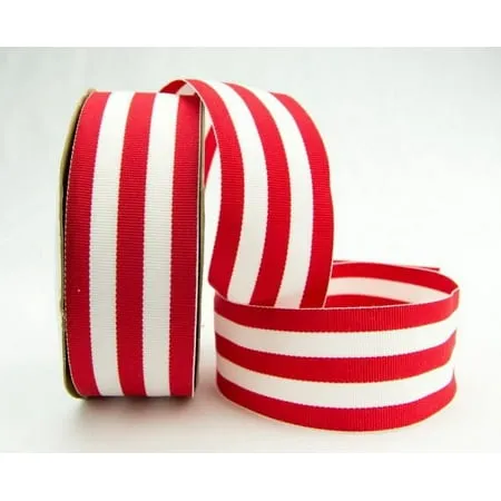 Ribbon Bazaar Grosgrain Mono Stripes 3/8 inch Red 20 yards 100% Polyester Ribbon