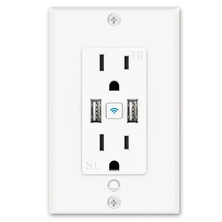 Smart in Wall Outlet Standard Electrical Outlets with 2 USB Ports & 2 Plugs