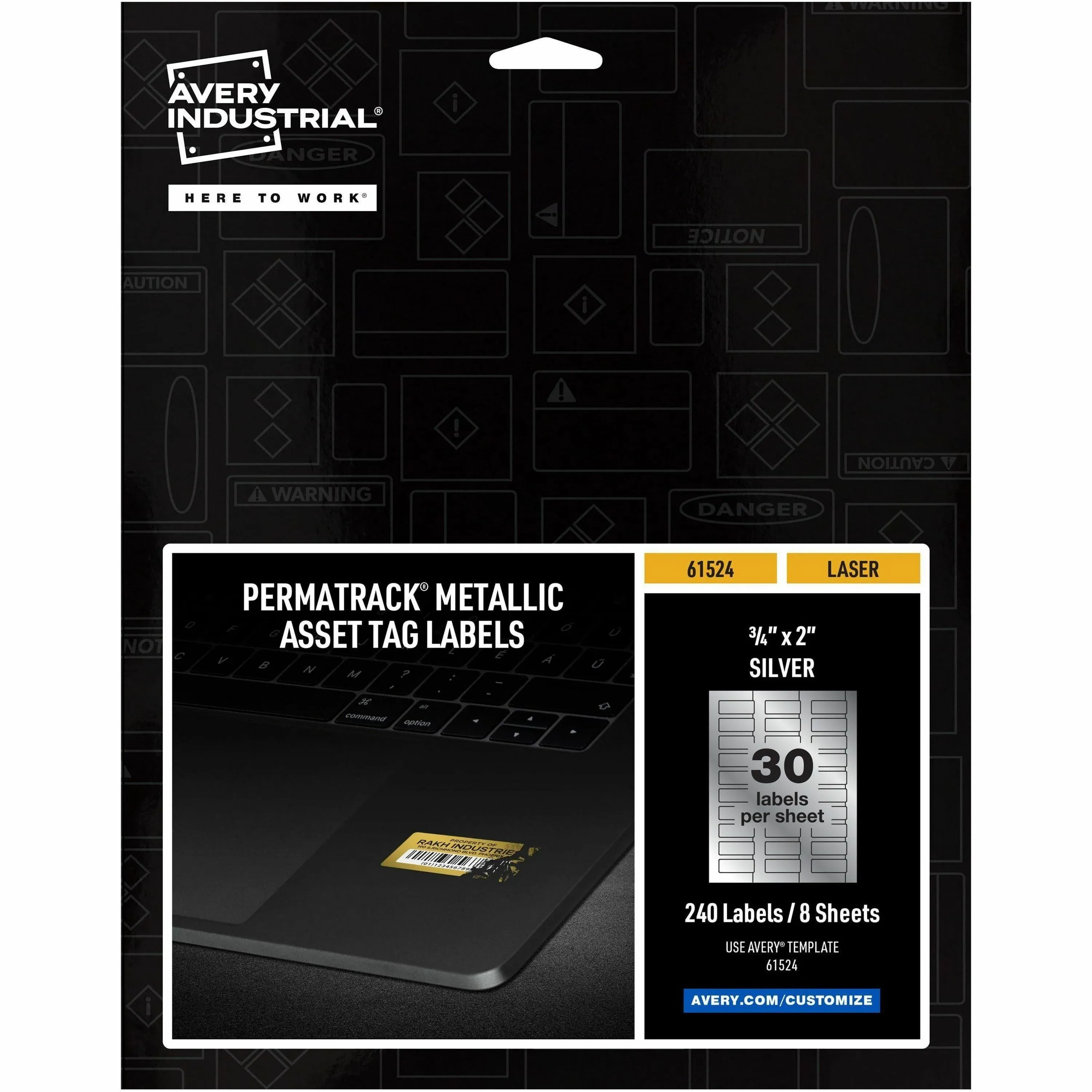 PermaTrack Metallic Silver Asset Tag Labels Avery 61524