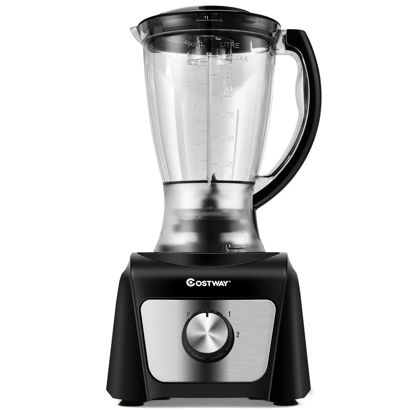 Costway 8 Cup Food Processor 500W Variable Speed Blender Chopper w/ 3 Blades