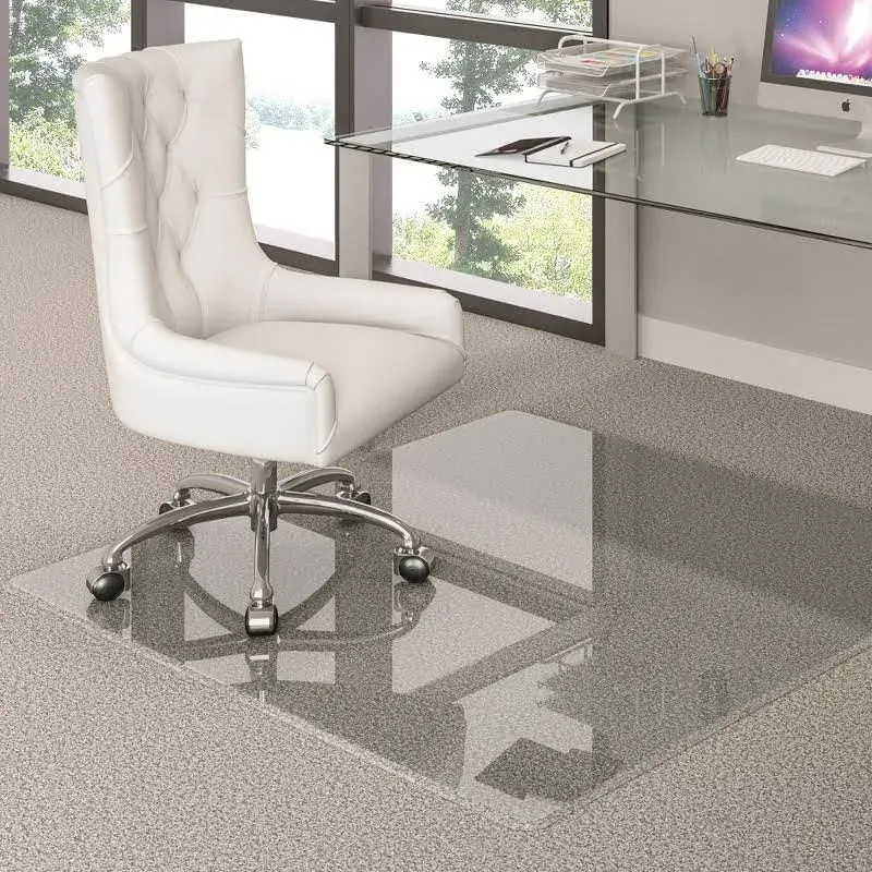 Deflecto Patented Clear Tempered Glass Chair Mat 44x50