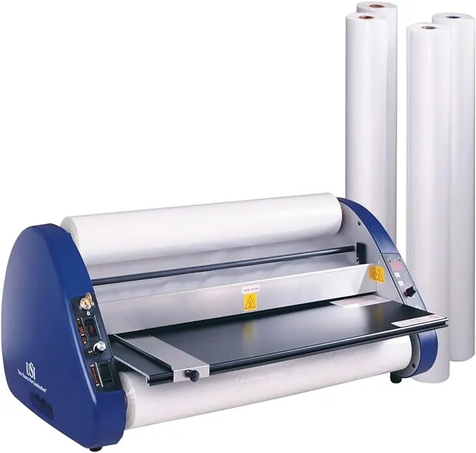 USI Arl 2700 Thermal (hot) Roll Laminator Kit, Laminates Films Up to 27” Wide and 5 mils Thick, UL Listed, Includes 4 Rolls of Premium 27”, 3 Mil