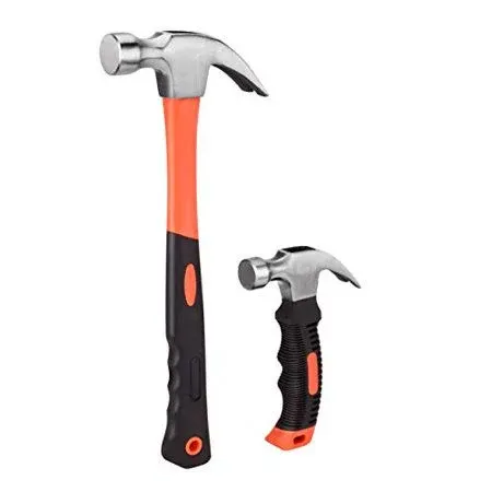 ZUZUAN 2 Piece Hammer Set,Includes 1 Pack 12 oz Mini Stubby Claw Hammer and 1 ...