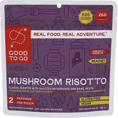 GOOD TO-GO Mushroom Risotto | Camping Food, Backpacking Food | Just Add Water Meals, Backpacking Meals | Dehydrated Meals Taste Better Than Freeze Dried Meals