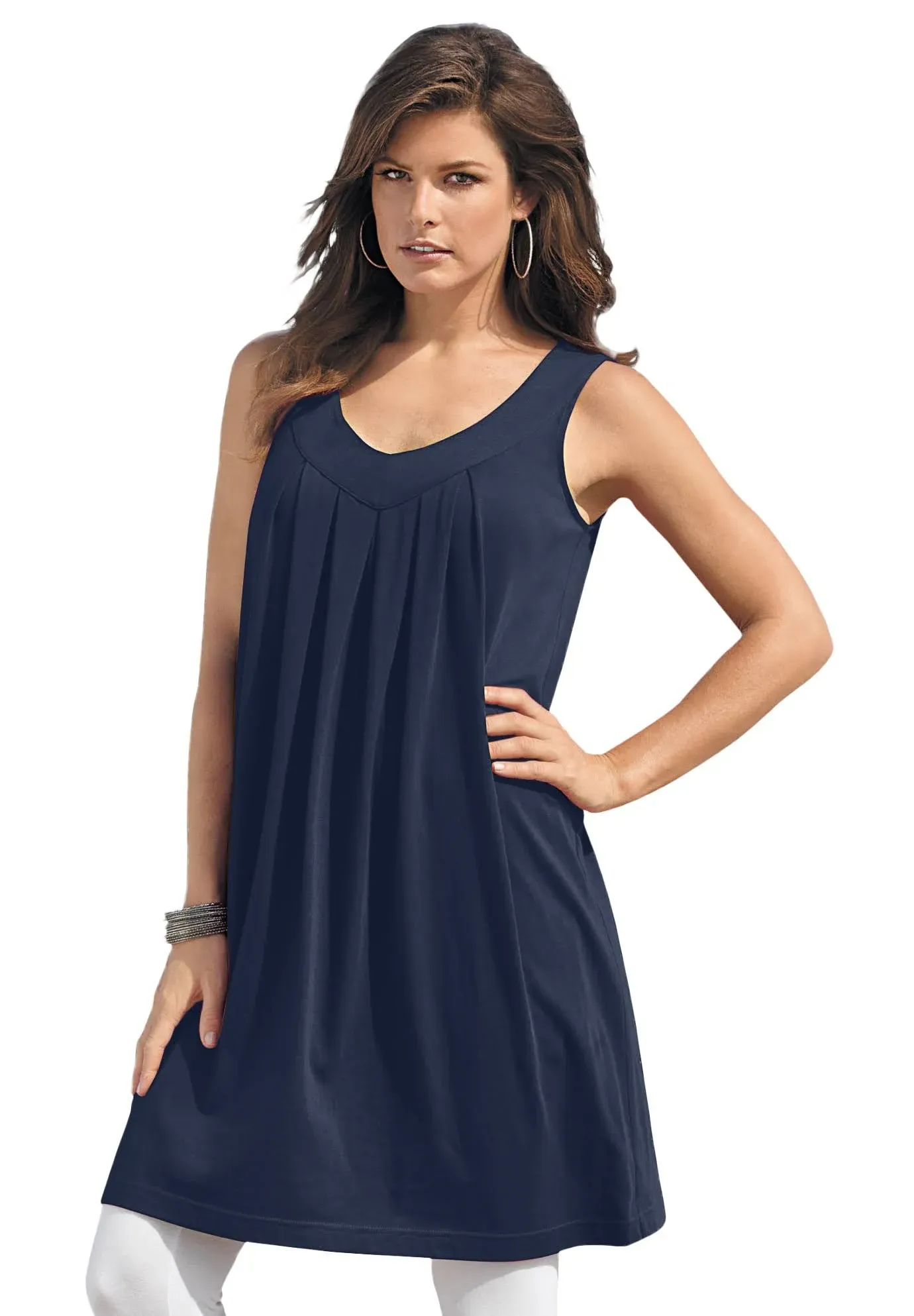 Roaman's Women's Plus Size Swing Ultimate Tunic Tank - 5X, Blue