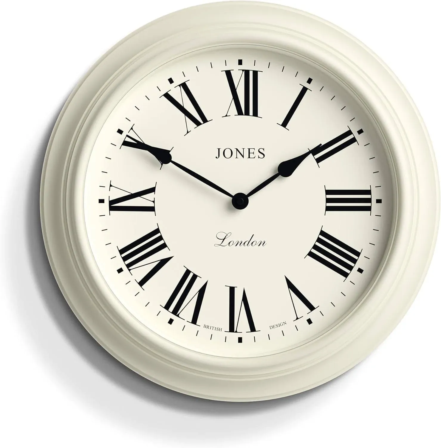 JONES CLOCKS® Premium Large Wall Clock with Arabic Dial, The 'Supper Club' in Black 40cm