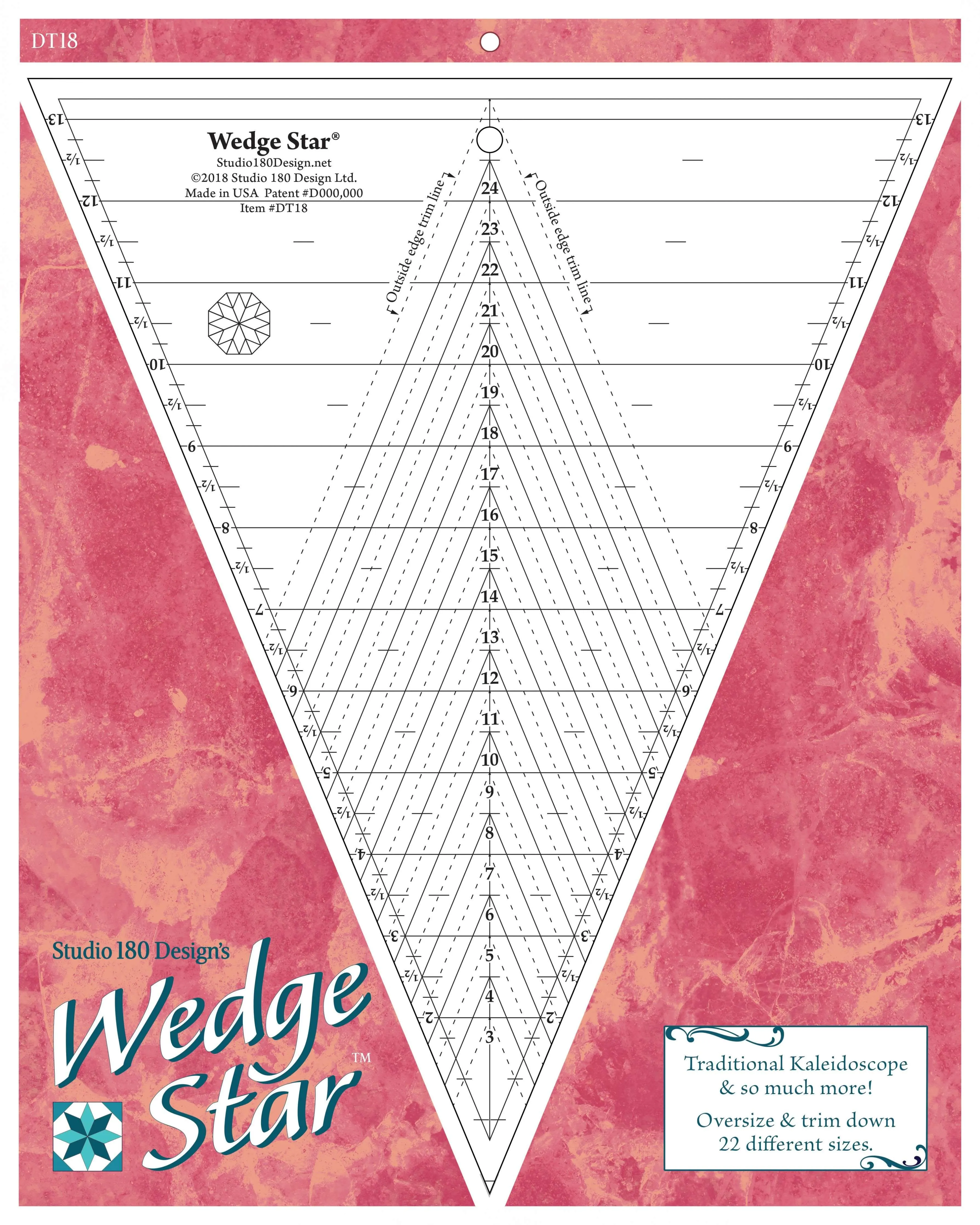 Studio 180 Design Deb Tucker&#039;s Wedge Star Sewing Quilting Ruler