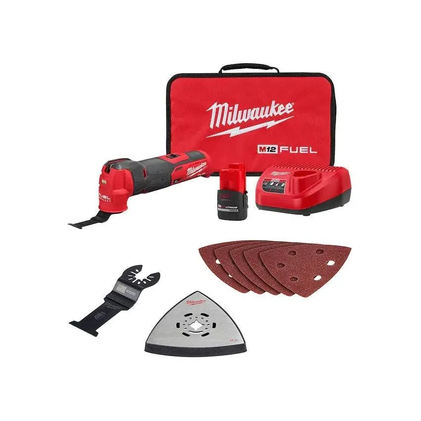 M12 FUEL 12V Lithium-Ion Cordless Oscillating Multi-Tool Kit w/ Compact 2.0 Ah Battery