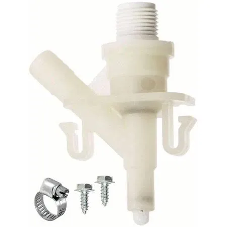 Dometic 385311641 Genuine OEM Water Valve Kit | 300 301 310 320 Dometic and Sealand Toilets | Includes Hose Clamp and Fasteners | White Compact Kit for Efficient Repair and Replacement