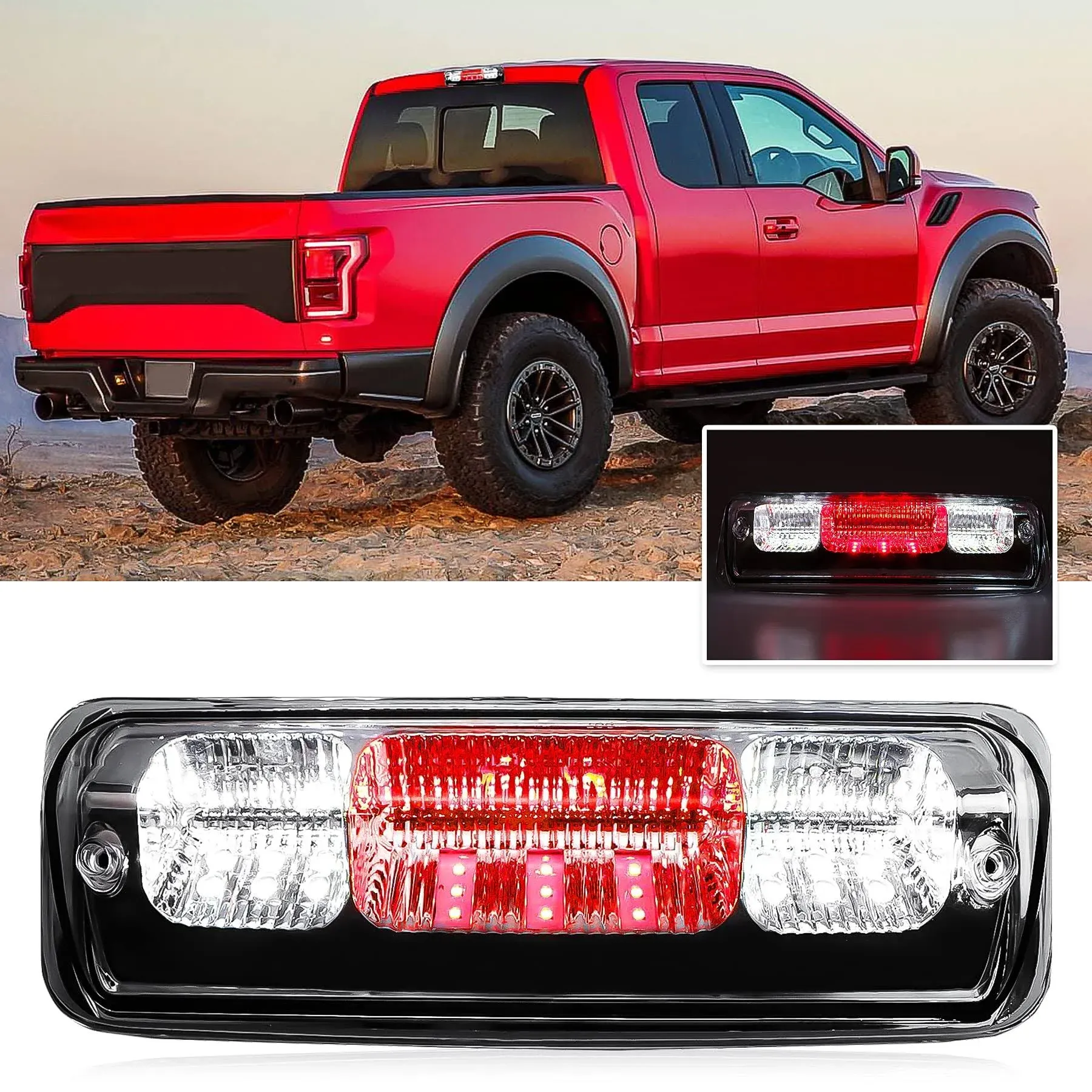 Bomusou Third Brake Light High Mount Brake Light for 2004-2008 Ford F150 3rd Brake Light 2007-2010 Ford Explorer Sport Trac 2006-2008 Li