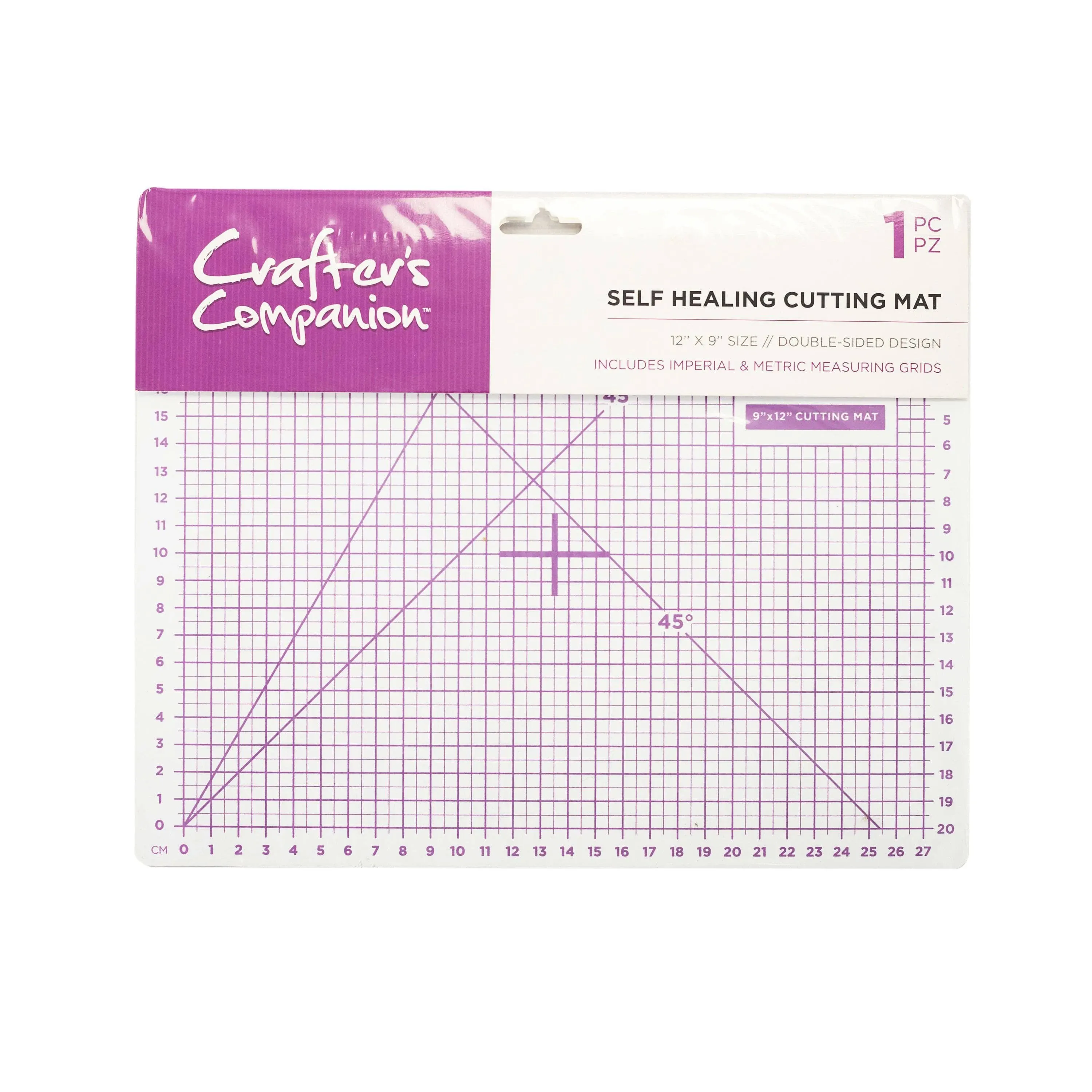 Crafter's Companion Cutting Mat for Paper and Card Crafting & Cutting Projects-12 x 9 Inch, Clear