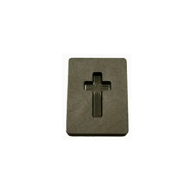 1 oz Custom Cross Gold High Density Graphite Mold Silver Copper 1-7/16" Tall