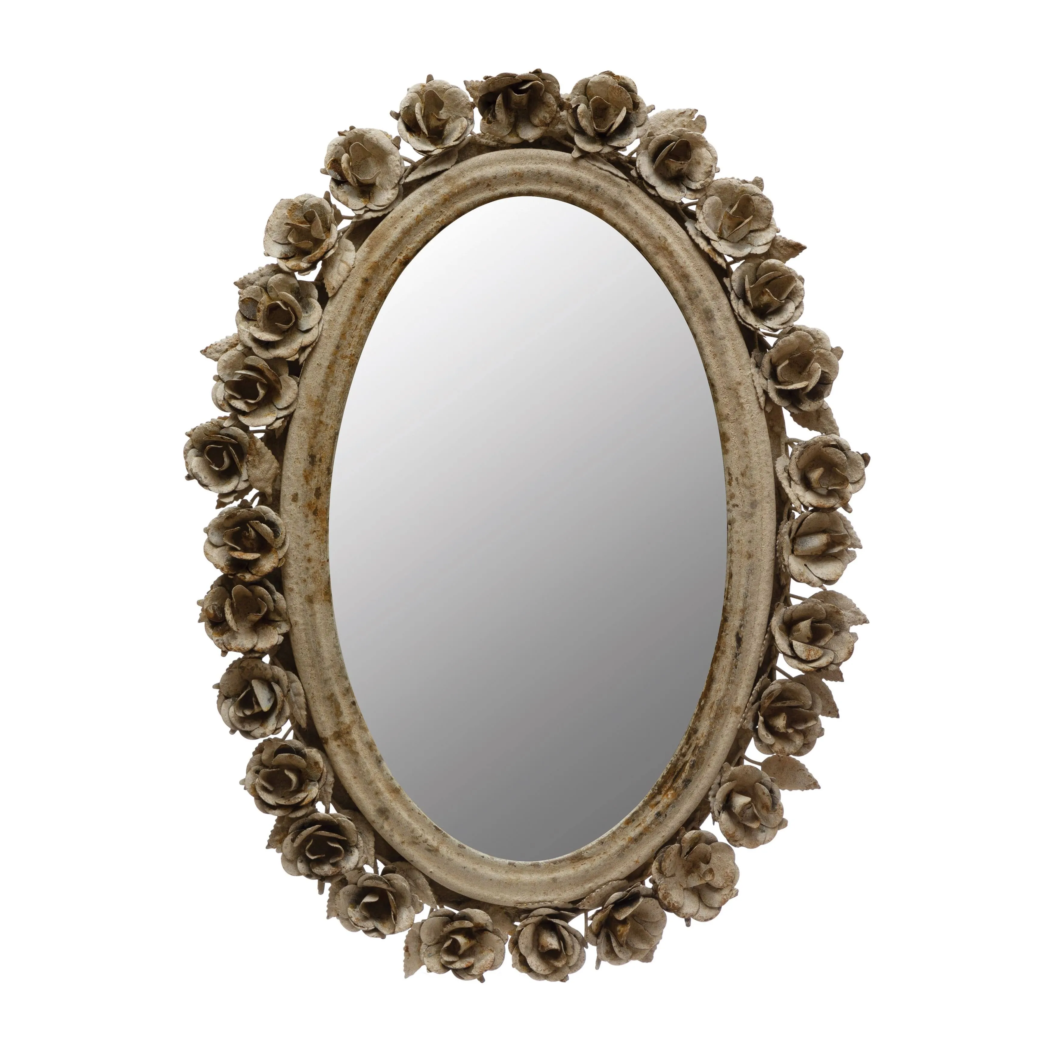 Oval Floral Mirror