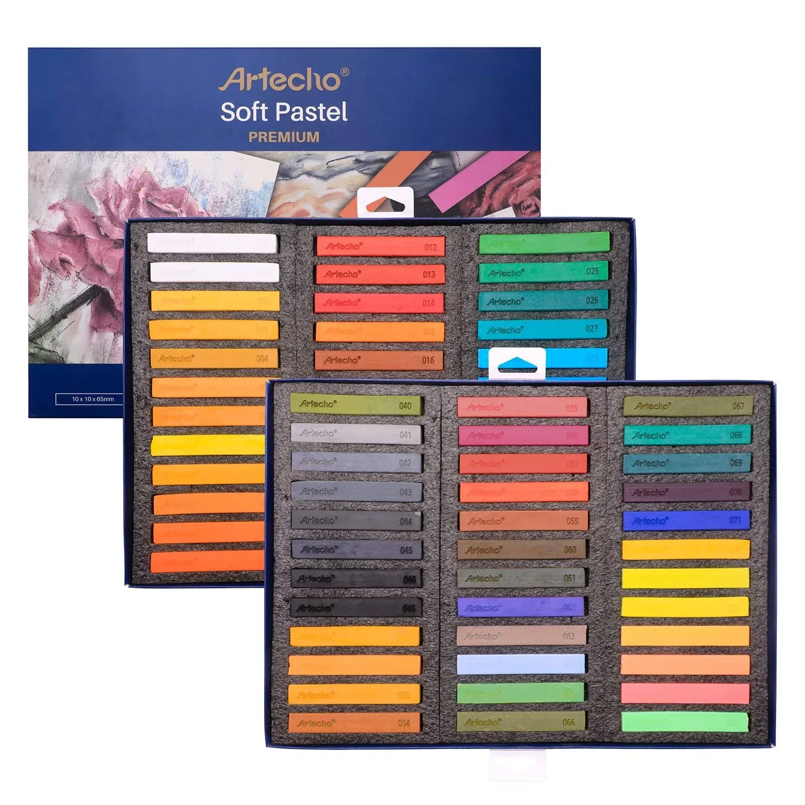 Artecho 72 Premium Soft Pastels 70 Colors Including 4 Fluorescent Colors Extr...