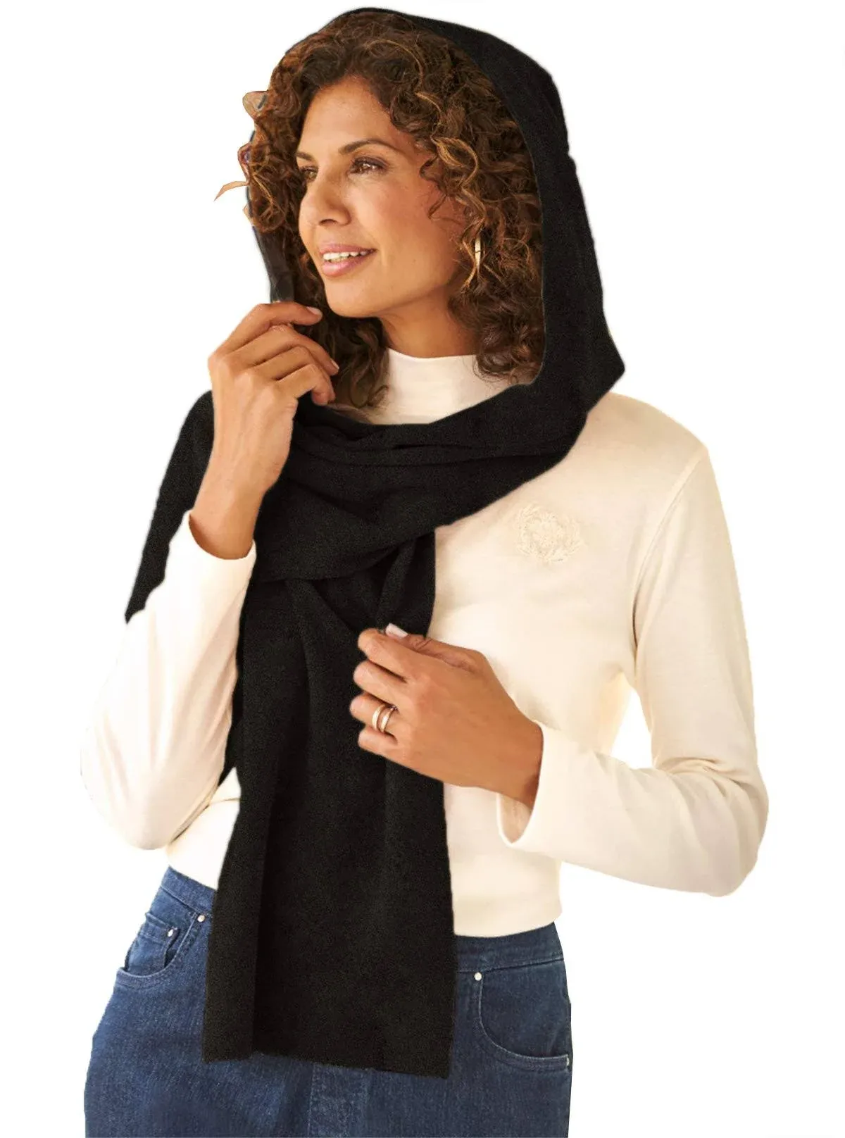 Fleece Womens Hooded Wraparound Scarf