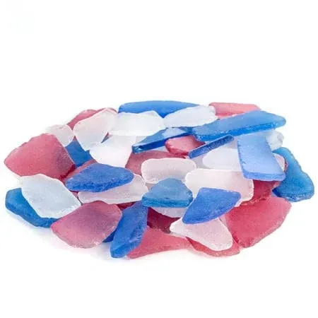 Nautical Crush Trading Sea Glass | Red White & Blue Colored Sea Glass Mix | 11 ...