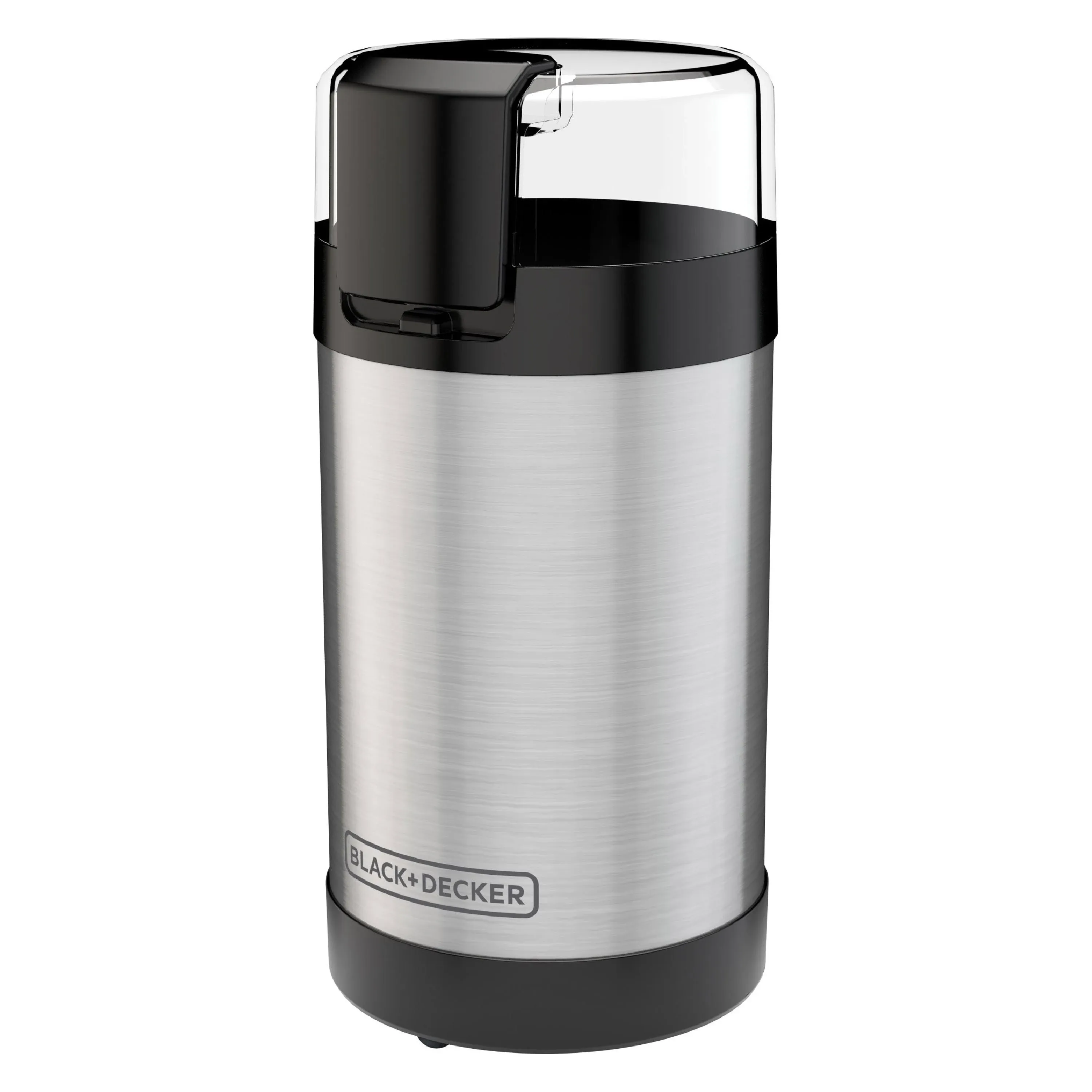 Black+Decker Grinder One Touch Push-Button Control, 2/3 Cup Coffee Bean Capacity, Stainless Steel