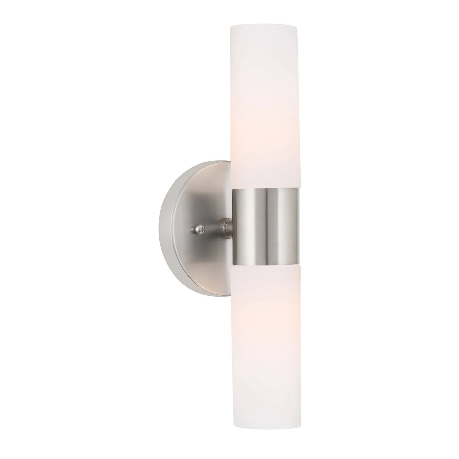 Kira Home Duo 21" Modern 2-Light Wall Sconce with Frosted Opal Glass Shades, for Bathroom/Vanity, Chrome Finish